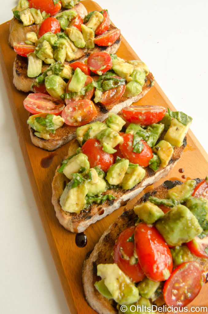 Quick Avocado Bruschetta With Balsamic Sauce | Oh It&amp;#39;s Delicious